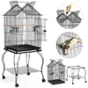 Bird Cages 57 "Rolling Metal Parrot Cage with Open Top Svart slitstarka robust tunga Safe 263 lb 230816