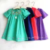 Девушки платья для девочек платья детские вышитые хлопковые летние платье для вечеринки для девочек детские костюм синее платье одежда 2-6 одежда R230816