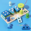 Sport Toys Montessori träle sortering Stacking magnetisk fiskespel Toy for Children Barn Baby 230816