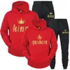 Herren Tracksuits Ehepaar Tracksuit Mode gedruckter Kapuzenanzug Autumn Winter Hoodie Hosen 2 Stück Männer/Frauen Sportswear Casual Suits