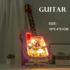 Block 1710 st Creative Guitar Building Blocks With LED Lights Band Practice Room Music Festival Assemble B Toys Christmas Gifts R230817