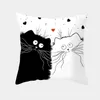 Poduszka case case Funny Black Cat rzut case Creative Naughty Cat Dekoracyjne obudowy okładka Fundda de Almohada HKD230817