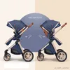 Poussettes # La poussette de luxe Baby 3 dans 1 Haut paysage chariot pour bébé peut s'asseoir peut se situer portable Baby Cradel Infant Carrier R230817