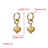 Hoop Earrings ALLME Trendy 18K Gold PVD Plated Titanium Steel Non Tarnish Shiny CZ Cubic Zirconua Heart Butterfly For Women
