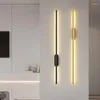 Vägglampa led strip lampor modern guld sconce vardagsrum dekor ljus för trappa korridor hem dekoration