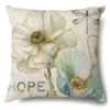 Pillow Case Vintage Cotton Leinen Rosenblüten Sofa Dekorative Kissenbedeckung Hülle 45*45 Wurf Home Decor Cover HKD230817
