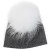 Beretten schattig 13 cm echte bont pompm mutsen winter peuter hoed baby babymeisjes katoen zachte grils jongens snoepkleur cap