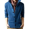 Men's Sweaters Chic Sweater Coat Fashionable Buttons Closure Men Knitted Cardigan Solid Color Skin-Friendly For Home