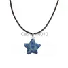 Collares colgantes nuevos collares de estrellas de piedra natural de piedra de cinco puntos para mujeres cadenas de regalo de joyería collar colgante de piedra natural para niña 2023 J230817