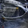 Herenjeans gescheurd jeans mannen slanke fit lichtblauw mode streetwear rafelen hiphop bedroefde casual denim jeans broek mannelijke broek 230816