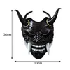 Partymasken Halloween Red Prajna Hell Ghost Mask Cosplay japanische Oni Samurai Cow Devil Gesicht Grimace Horn Kostüm 230816