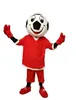 Immagini vere di alta qualità calda Deluxe Red Football Mascot Costume Cartoon Dimensioni per adulti Spedizione gratuita