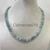 Collane a ciondolo 8mm aquamarine giada collana blu perle in pietra naturale gioielli sanitari di protezione gemtone chocatore Healyoga semplice femmina j230817