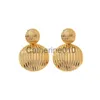 Charm Fashion Round Metal Heart Earrings For Women European och American New Trendy Gold Color Retro Ball örhängen Elegent Kvinna J230817