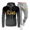 Hoodies Hoodies Fashion Tracksuit King Print Sportswear ensembles à capuche Pantalon Sport Joggers Paptilements de survêtement à capuche Fleece Streetwear