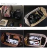 Camera Bag Accessories Roadfiser äkta Real Leather Camera Bag Insert Pocket Pouch för Fujiflim XA2 X-A3 X100V Leica M A7 Nikon Canon Panasonic HKD230817