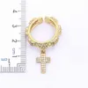 Band Rings Classic Fashion Jewelry Adjustable Open Zircon Rings Cross Pendant Heart Shape Gold Color Women vintage Fingers Party Jewelry J230817