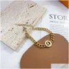 Chaîne de marque classique Bracelet Gold Fritillary Love Bijoux Romantique Design en acier inoxydable Gift avec goutte