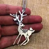 Colares pendentes Moda Tibetana Prata Christmas Deer Sika Charm Charm Short Longo Diy Colar Diy Factory Price Handmade Jewelry Bijoux