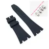 27mm Black Rubber Band 18mm Folding Clasp Strap For AP Royal Oak 39mm 41mm Watch