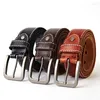 Belts 612 Fashion Water-washed Leather Belt Men Wide Pure Cowhide Trousers