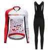 Racing set hösten långärmad cykelkläder Kvinnor Set 2023 Road Bike Jersey Bib Pants Sport Bicycle Clothing Mtb Trisuit Female Skinsuit