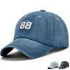 Ball Caps Femmes Cap chaps Los Angeles Letter Denim Wash Numbers Sports Baseball Réglable Snapback Casual