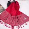 Lenços Paisley jacquard feminino lenço bohe estilo floral estampado pashmina lenços de viagem étnicos com franjas