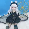 Dolls 30cm Bjd Doll 16 Cute Anime Full Set Cartoon Face with Skirt Headdress Children Dress Up Diy Fashion Kid Toy 230816