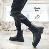 Boots Luxury Design Mens Platform Chelsea Boots Thick Bottom Split Leather Ankle Boots Male Footwear Round Toe Short Boots 230816