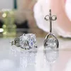 Stud PANSYSEN Sparkling 925 Sterling Silver 7MM Simulated Diamonds Wedding Engagement Earrings Fine Jewelry Wholesale 230816