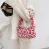 Evening Bags Fashion Women Cow Print Mini Shoulder Female Winter Plush Underarm Leopard Zebra Pattern Fluffy Tote Small Purses 230817