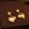 Charm Fashion Jewelry 925 Silver Needle 2023 Trend Ny Sweet Design Simulated Pearl Heart Earror Weddgifts Hot Sale J230817