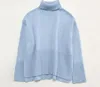 Toteme Knit Top High Collar Long Sleeve Loose Sweater Top for Women Solid color