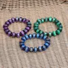 Strand Boeycjr 16 mm coloré du ciel étoilé Imitation Natural Stone Bracelet Resin Bouddha Perle pour hommes ou femmes