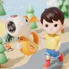 Novel Games Duck Bubble Gun Automatic With Light Bubbles Machine Fullt Form Blower Boys Girls Toys Straps Party Outdoor Childrens Day 230816