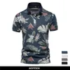 Heren Polos Aiopeson 100% katoenen Hawaii -stijl Polo -shirts voor mannen Kortom Mouw Kwaliteit Casual sociale heren Polo T Shirts Summer Men Kleding 230816