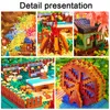 Blocks Creative Rainbow Sakura Tree House Building Blocks City Street View with Light Model Micro Assemble B Toys Kids Adult Gifts R230817