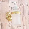 Liquid Soap Dispenser Gold Color Brass Wall Mounted Kitchen Bathroom Sink Basin Accessory Glass Tba589