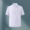 Camisetas masculinas Moda de moda primavera/verão casual de mangas curtas de mangas estampadas homens sólidos com designs bolsos formais