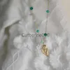 Colares pendentes vintage verde elegante e elegante tulipe Óleo pintura de óleo colar artesanal Acessórios para festas de moda de moda Presentes de verão J230817