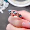 Cluster ringen meibapj natuurlijke apatiet edelsteen mode licht blauw stenen waterdruppel voor vrouwen echt 925 sterling zilveren charme fijn