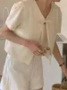 البلوزات النسائية اليابانية ليدي أزياء بلوزة 2023 الصيف بيع النساء مع بطانة بلا أكمام