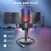 Microphones FIFINE USB Microphone for Recording and Streaming on PC Mac Headphone Output Touch Mute Button Mic with 3 RGB Modes A8 230816