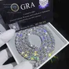 أزياء المجوهرات هيب هوب قلادة ممر الماس اختبار 5 مم VVS Moissanite المثلجة خارج سلسلة التنس للرجال نساء