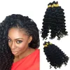 INDLOVUKAZI Deep Weave Bulk Braiding Hair Human Hair Micro Braids Mixing length 50g Each Bundle Natural Black Color