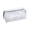 Cosmetic Bags Transparent Frosted PVC Waterproof Bag Makeup Pouch Travel Portable Large Capacity Toiletry Clutch