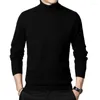 Suéteres masculinos suéter de lã grossa etono de inverno gurtleneck cashmere jumper masculino casual malha de cor sólida pura quente