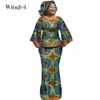 New African Loose Kanga Dresses for Women Dashiki Traditional 100 Cotton Top Skirt Set of 3 pieces Clothing WY2372