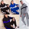 Studi da uomo tracce autunno inverno con cappuccio con cappuccio set da maglione sport casual di 2 pezzi sottili adattati da maschio da corsa all'esterno